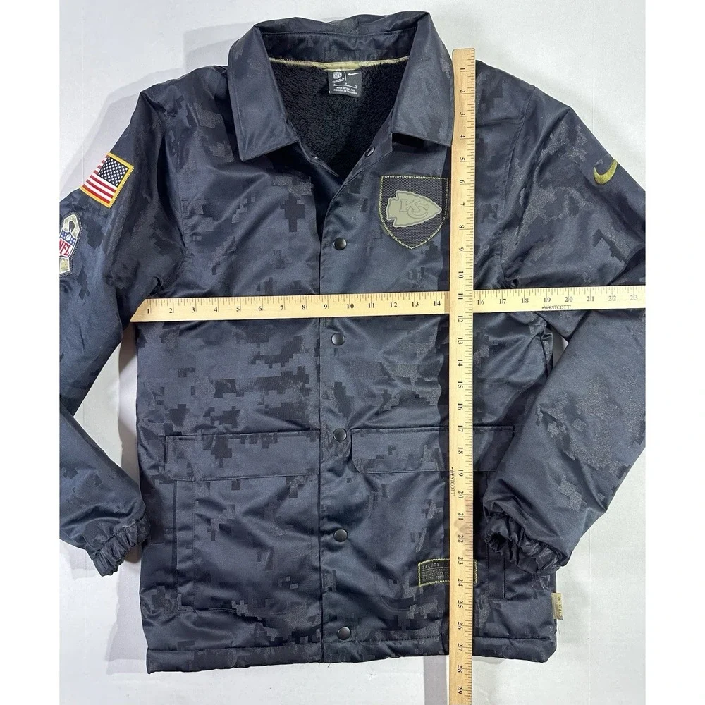 Nike Chiefs Salute to Service Jacket Small NFL‎ Camo Coach Fleece Lined On Field